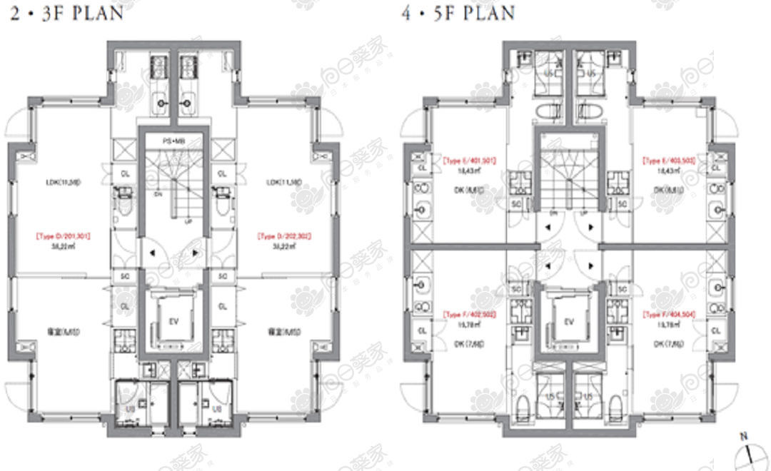 公寓2-5层平面图
