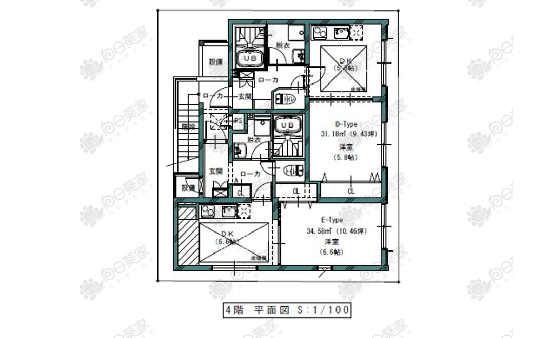 公寓4层户型图
