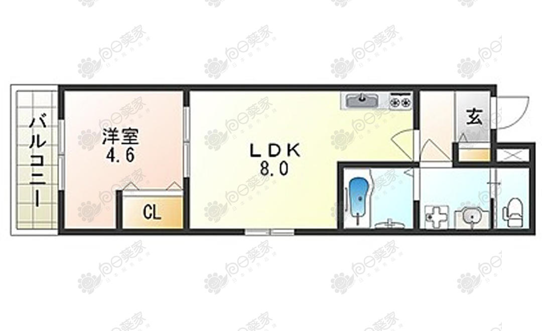公寓1居室户型图