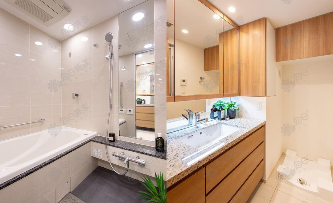 公寓浴室和洗面室