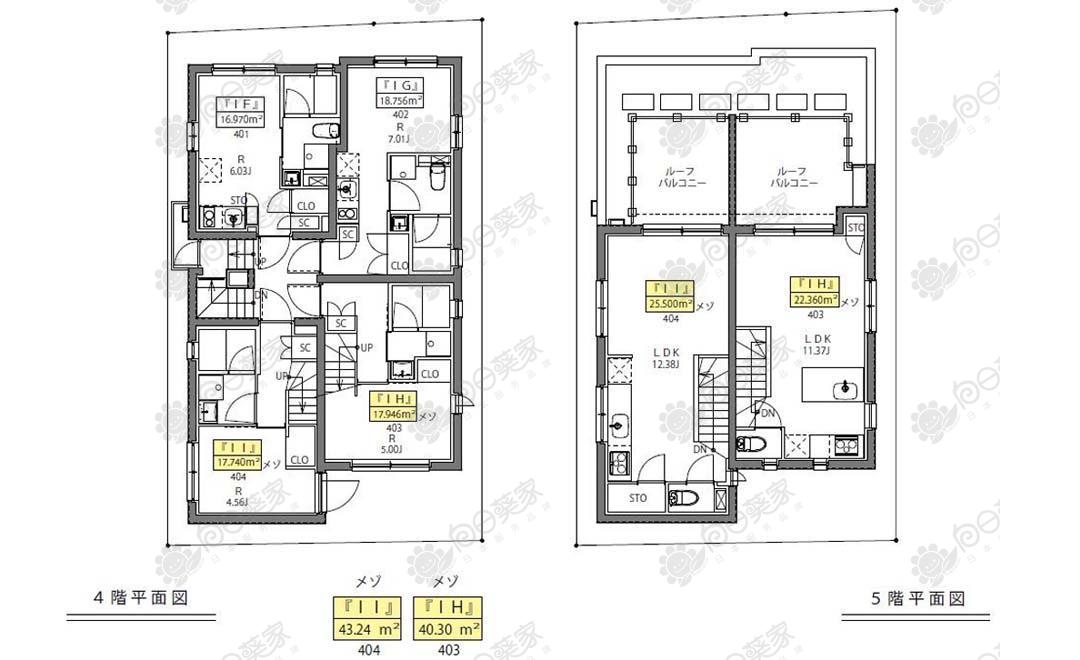 公寓户型图4-5层