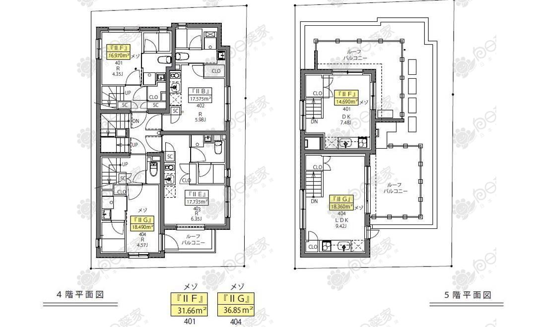公寓户型图4-5层