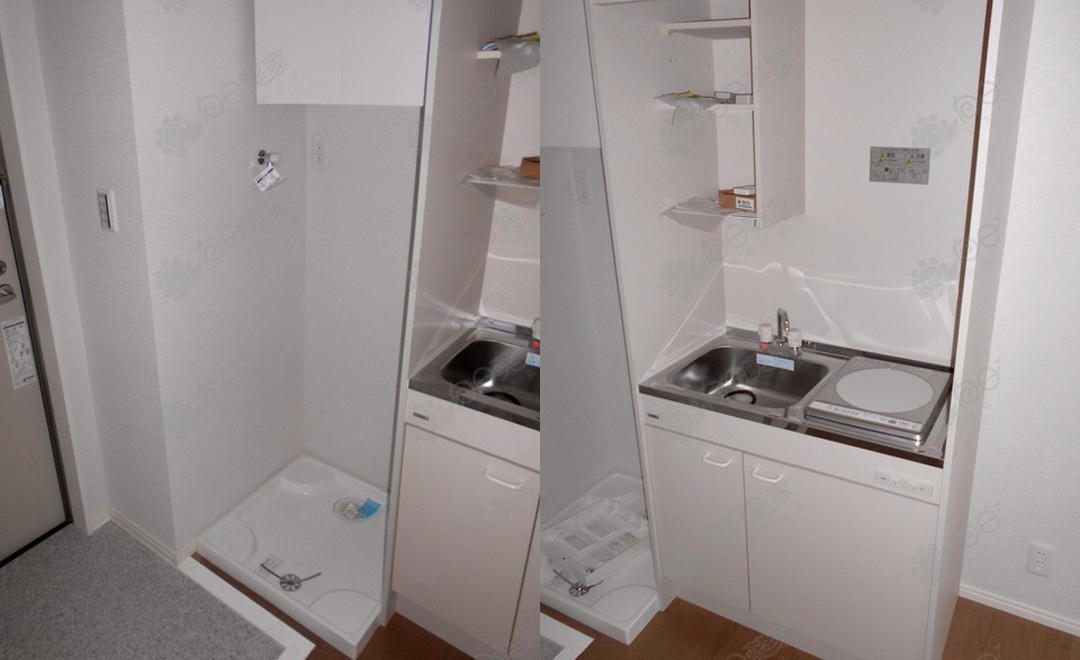 公寓厨房和洗衣机放置处