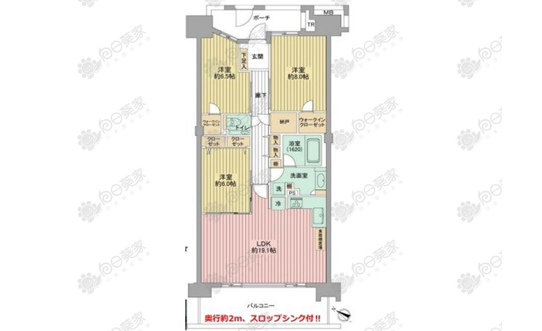 日本东京都江东区丰洲大型小区3居室公寓